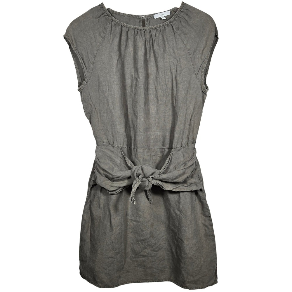 Joie Womens Gray 100%‎ Linen Adoette Tie Waist Mini Dress XS
